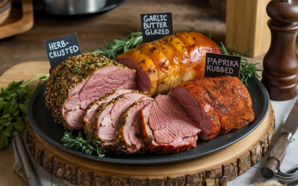 Creative variations of Poor Man’s Prime Rib including herb-crusted, garlic butter glazed, and smoky paprika rubbed options