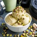 Protein-packed pistachio ice cream made with the Ninja Creami.